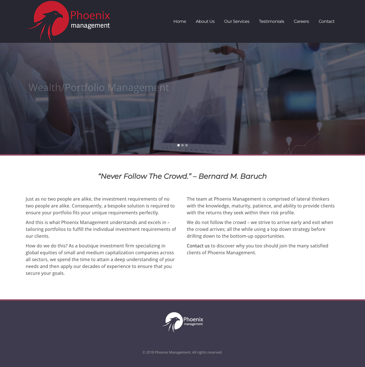 Screenshot of phoenixdirectmanagement.com