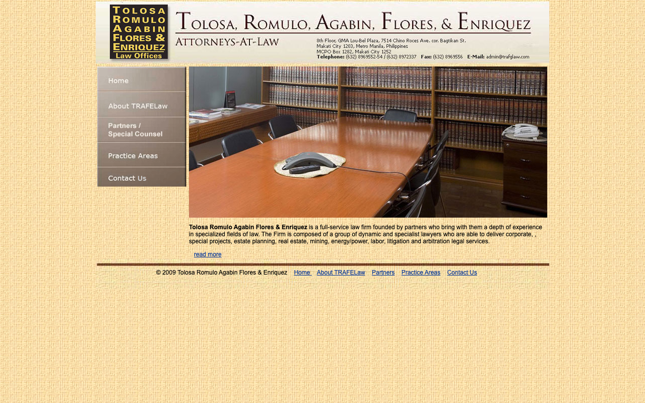 Screenshot of trafglaw.com