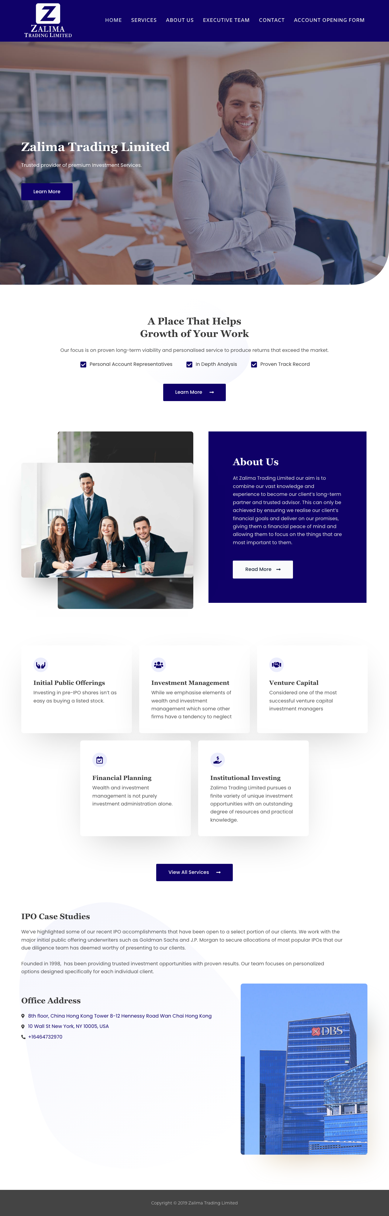 Screenshot of zalimatradingltd.com